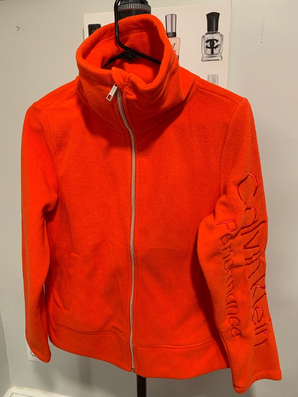Calvin Klein Performance Bright Orange Full-Zip Fleece Jacket SJL017